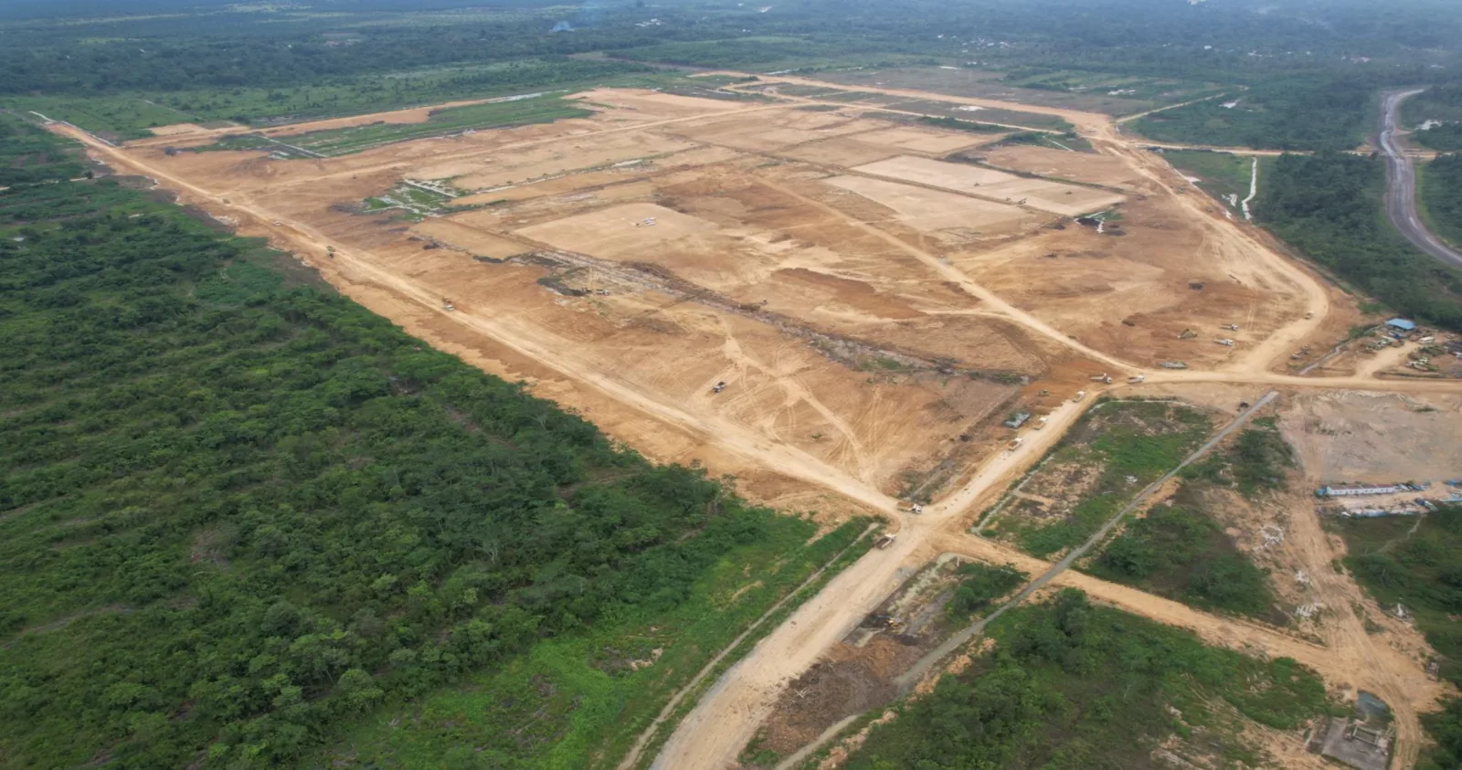 Tampak udara lahan proyek BEC yang sudah dibuka di Bengalon, Kutai Timur